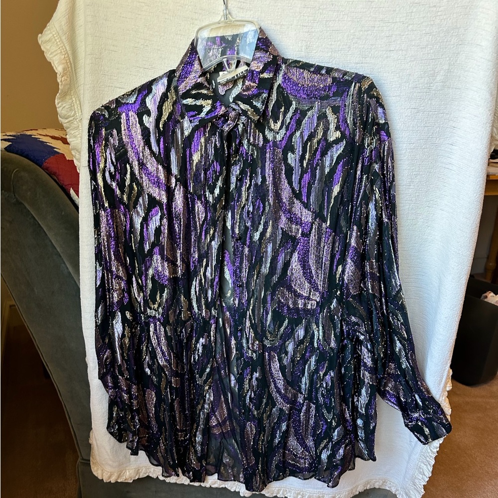 Shimmery shear blouse